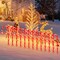 10PCS Christmas Candy Cane Pathway Lights, Red & White Striped LED Candy Cane Lights with Stakes, Outdoor Indoor Holiday Decor for Lawn, Walkway, Garden, Christmas Party Decoration